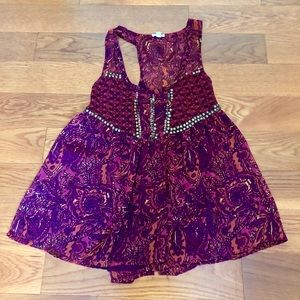 Beaded racer back blouse